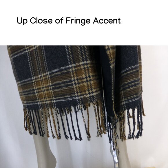Vintage 1980's David N. Wool Blend Wrap Plaid Fringe Skirt - Picture 8 of 13